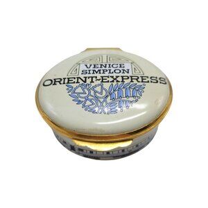 Vtg Venice Simplon Orient-Express Pill Trinket Box Crummles English Enamels